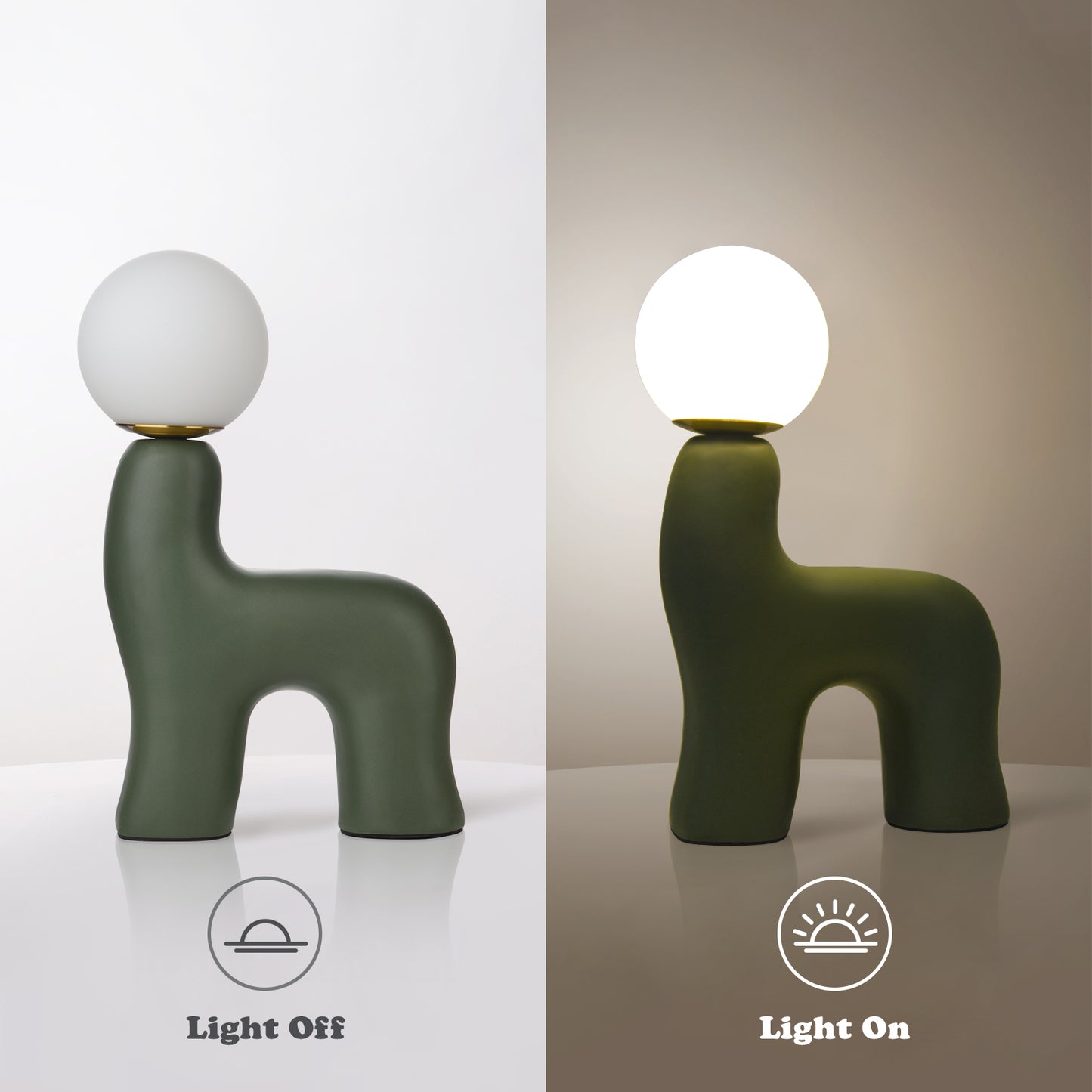 (M) Horse Green Table Lamps G9 for Bedroom Bedside Desk Lamp