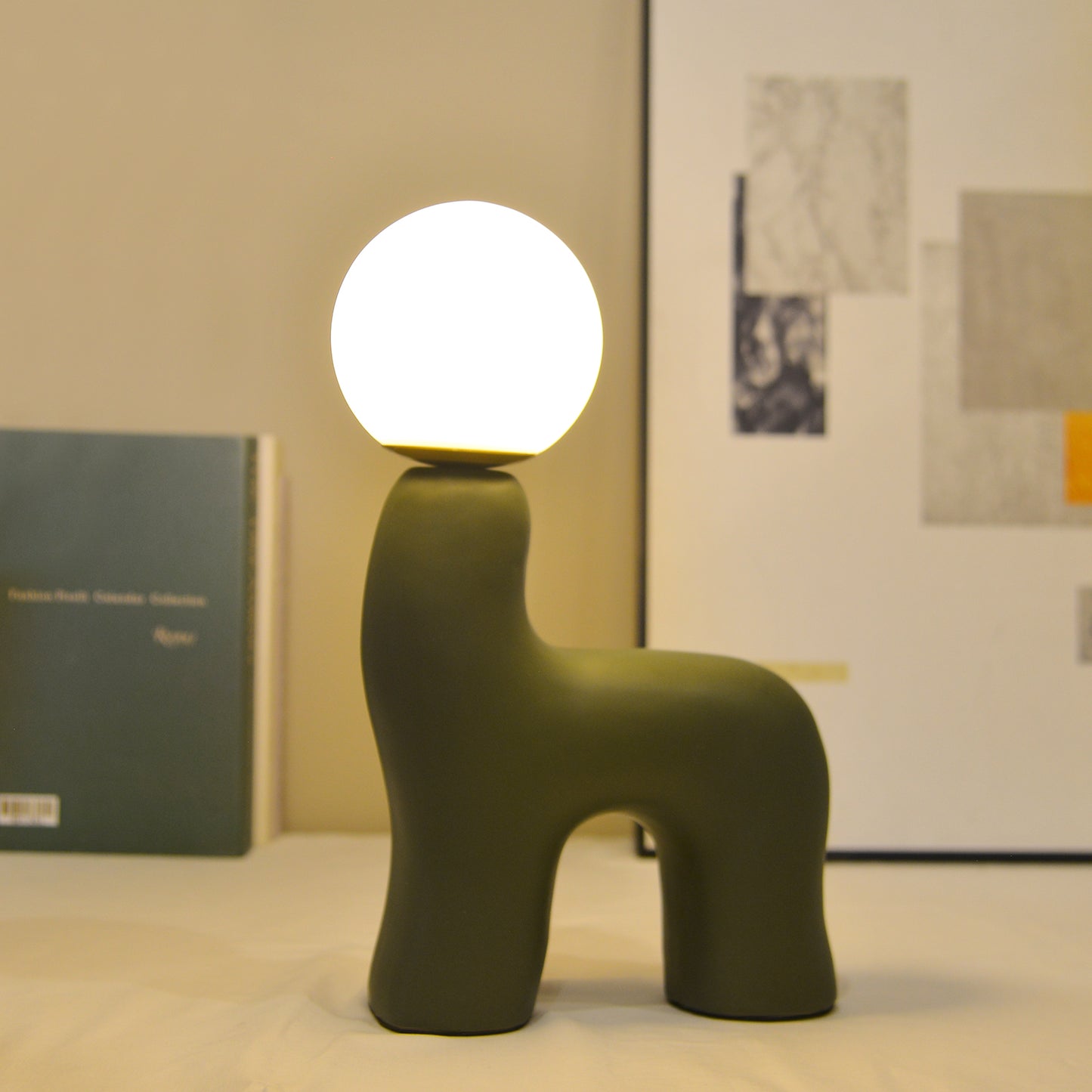 (M) Horse Green Table Lamps G9 for Bedroom Bedside Desk Lamp