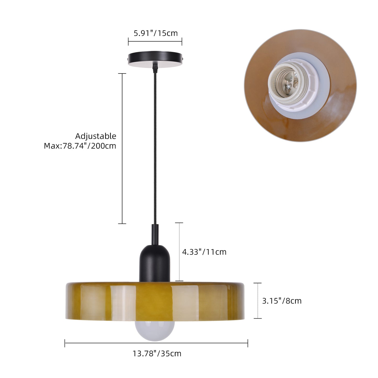 (M)1-Light Glass Pendant Light Fixture Modern Black/Dark Green Small Lamps for Living Room/Kitchen