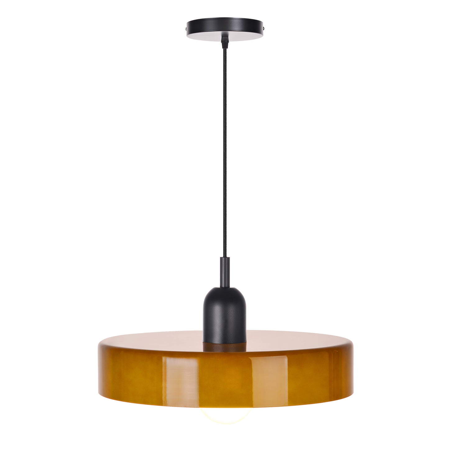 (M)1-Light Glass Pendant Light Fixture Modern Black/Dark Green Small Lamps for Living Room/Kitchen