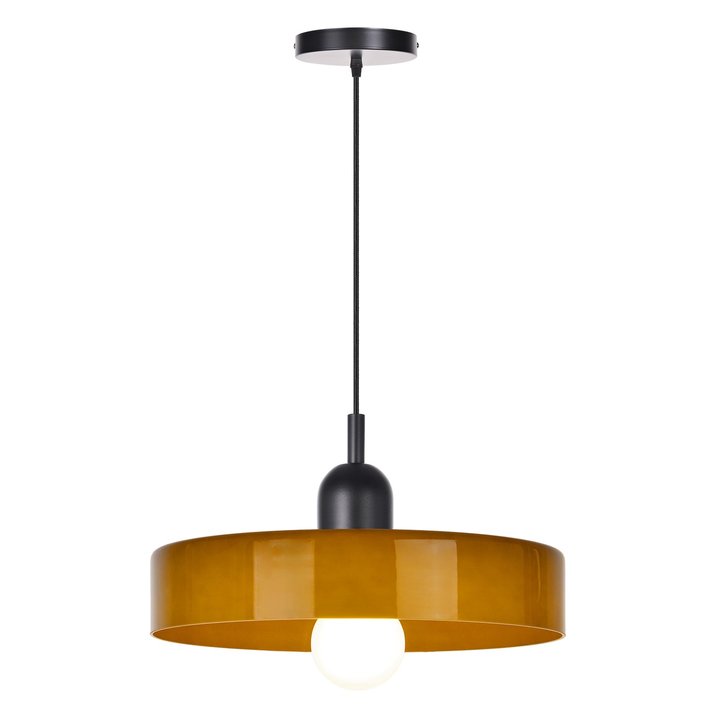 (M)1-Light Glass Pendant Light Fixture Modern Black/Dark Green Small Lamps for Living Room/Kitchen