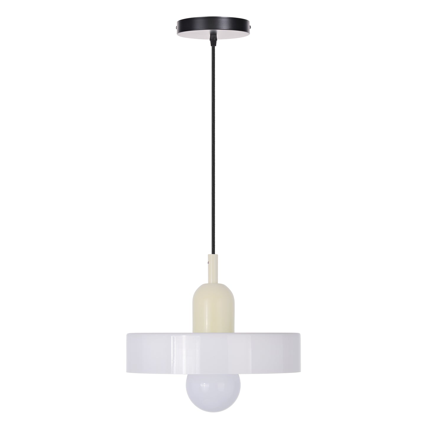 (M)1-Light Glass Pendant Light Fixture Modern Beige/White Small Lamps for Living Room/Kitchen