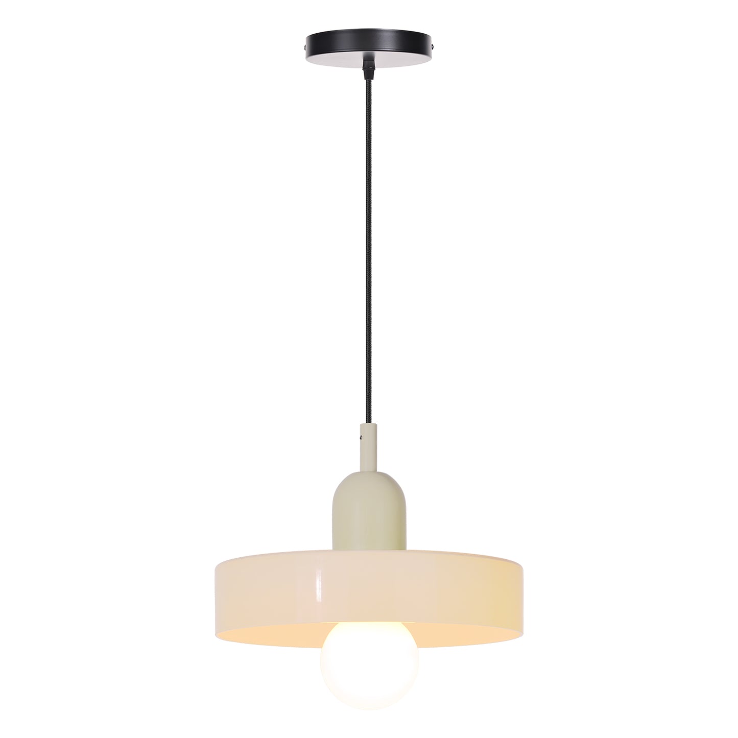 (M)1-Light Glass Pendant Light Fixture Modern Beige/White Small Lamps for Living Room/Kitchen