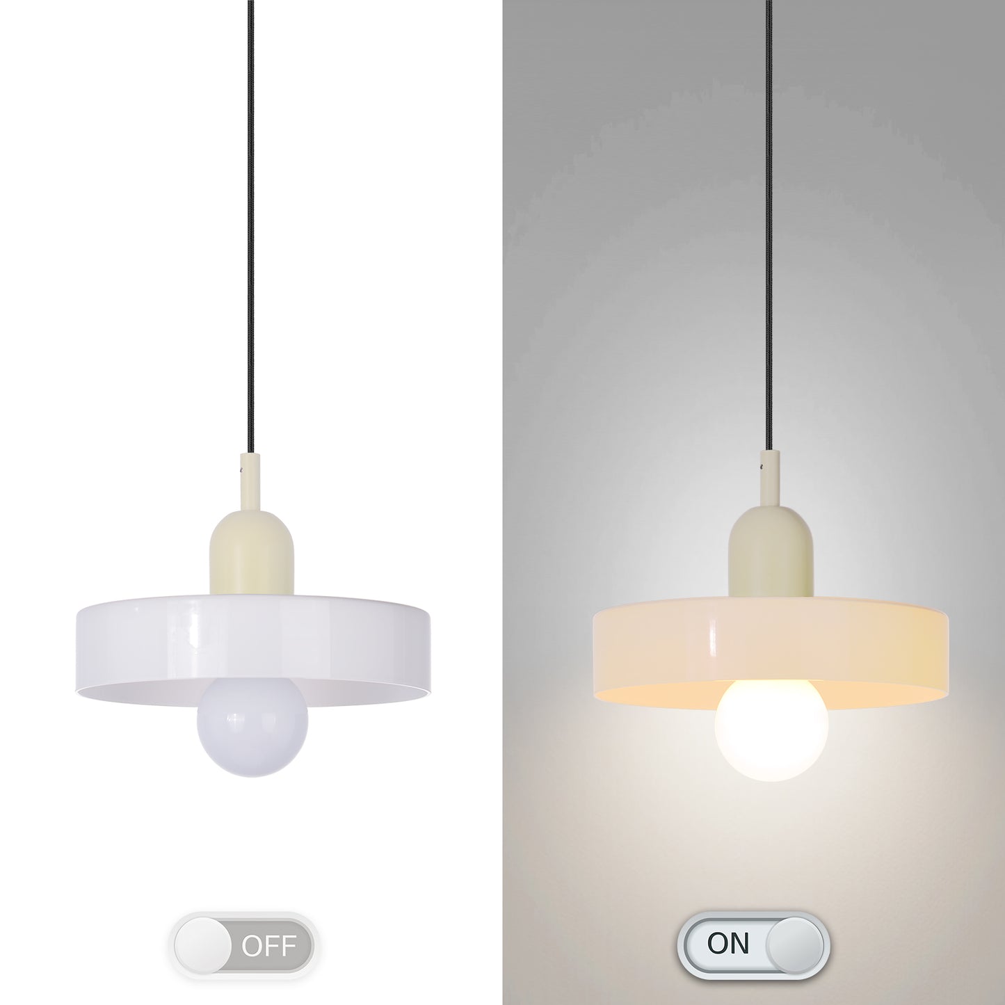 (M)1-Light Glass Pendant Light Fixture Modern Beige/White Small Lamps for Living Room/Kitchen