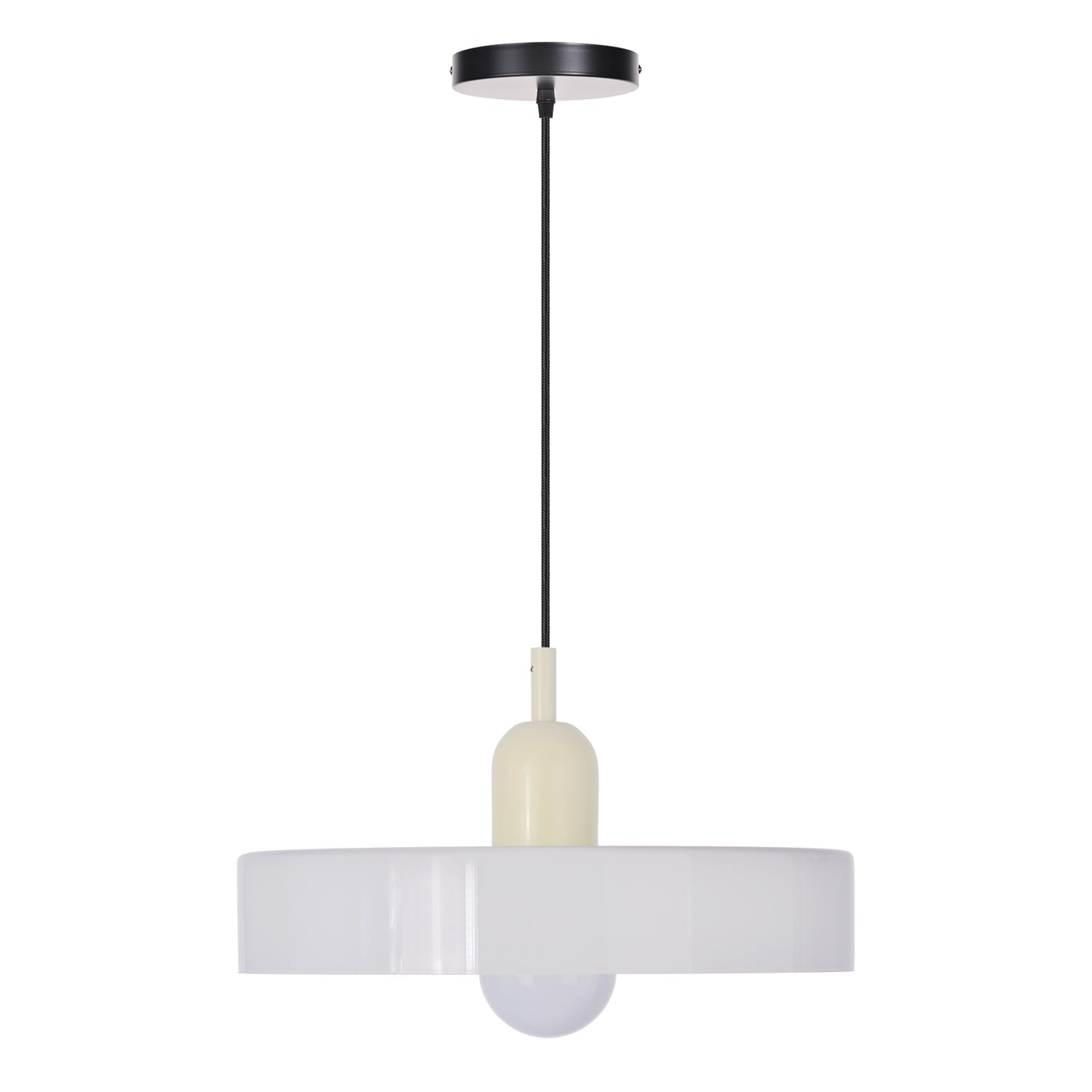 (M)1-Light Glass Pendant Light Fixture Modern Beige/White Small Lamps for Living Room/Kitchen