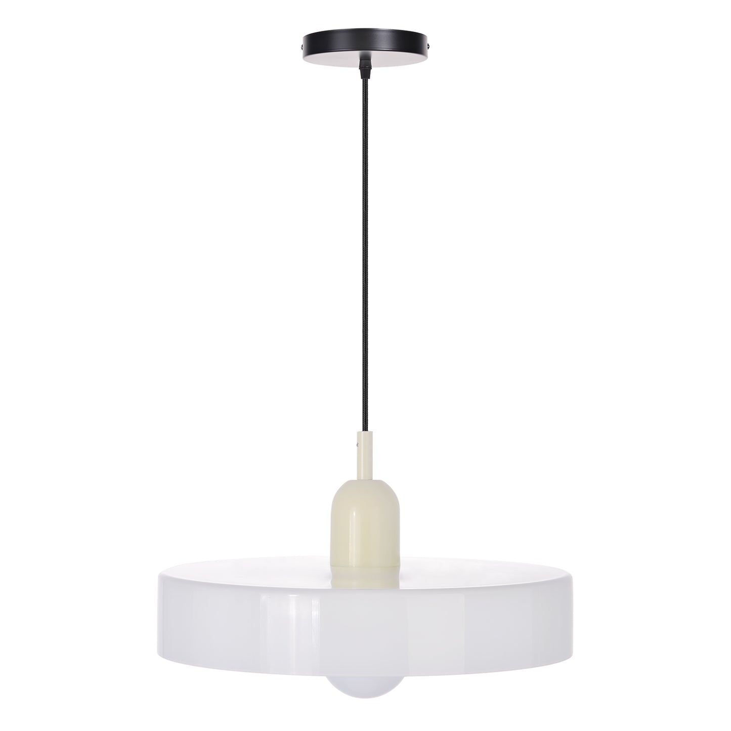 (M)1-Light Glass Pendant Light Fixture Modern Beige/White Small Lamps for Living Room/Kitchen