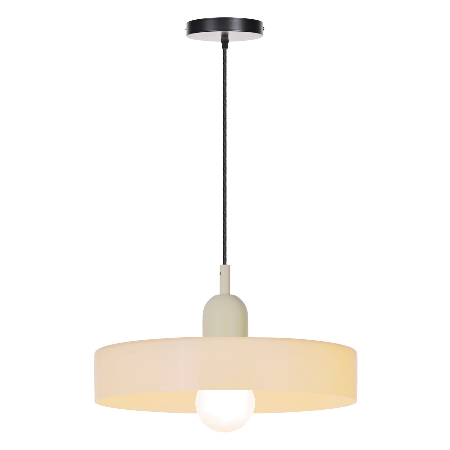 (M)1-Light Glass Pendant Light Fixture Modern Beige/White Small Lamps for Living Room/Kitchen