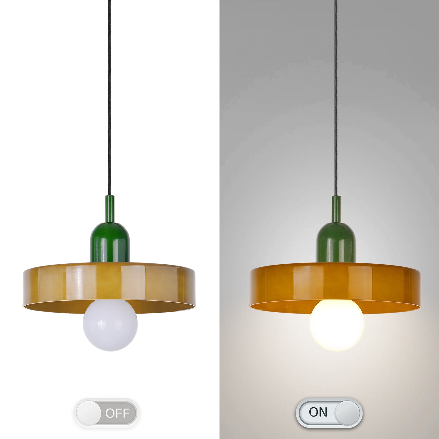 (M)1-Light Glass Pendant Light Fixture Modern Green/Dark Green Small Lamps for Living Room/Kitchen