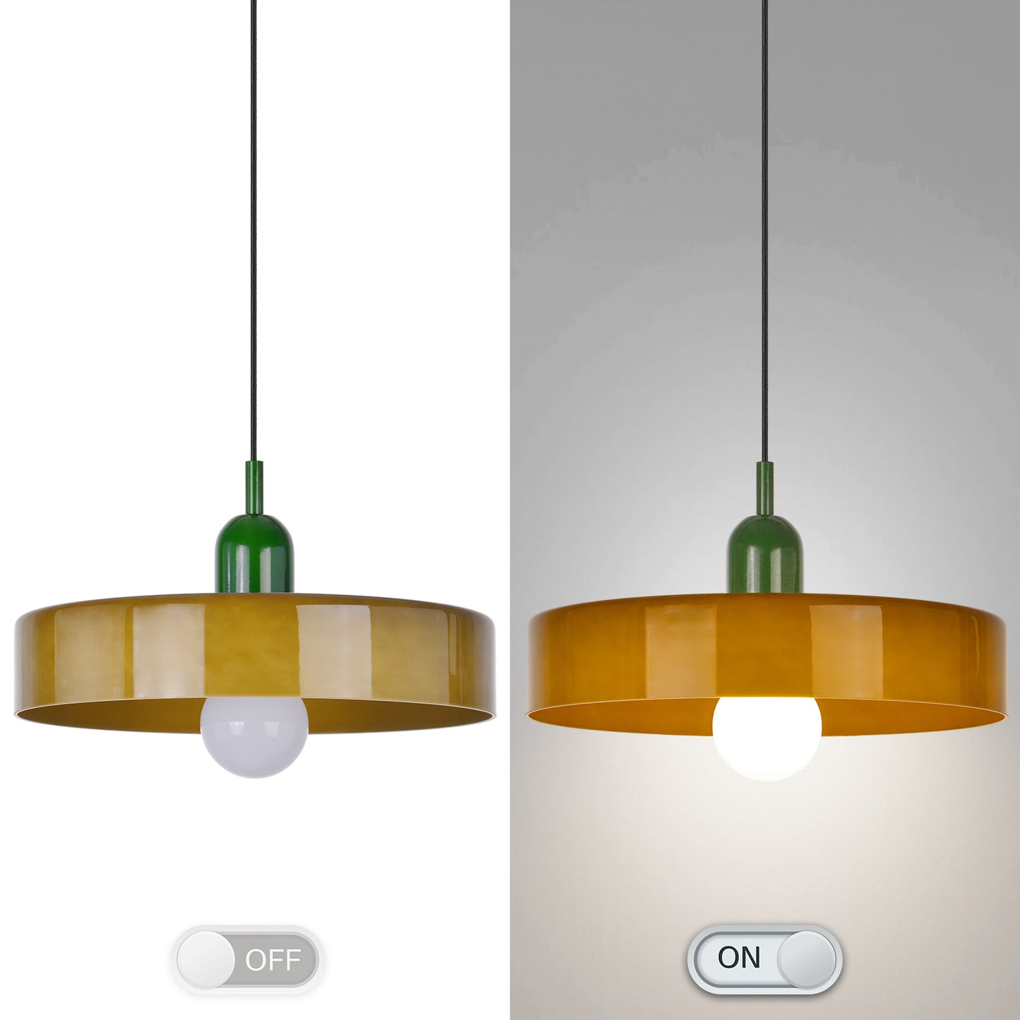 (M)1-Light Glass Pendant Light Fixture Modern Green/Dark Green Small Lamps for Living Room/Kitchen