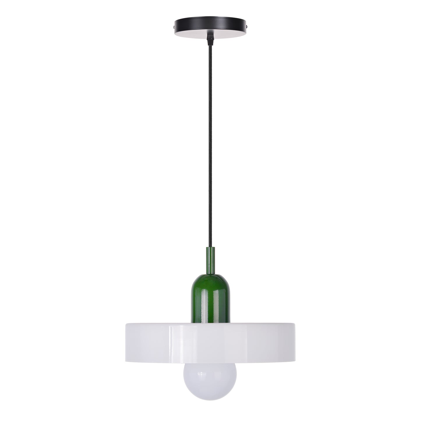 (M)1-Light Glass Pendant Light Fixture Modern Green/White Small Lamps for Living Room/Kitchen