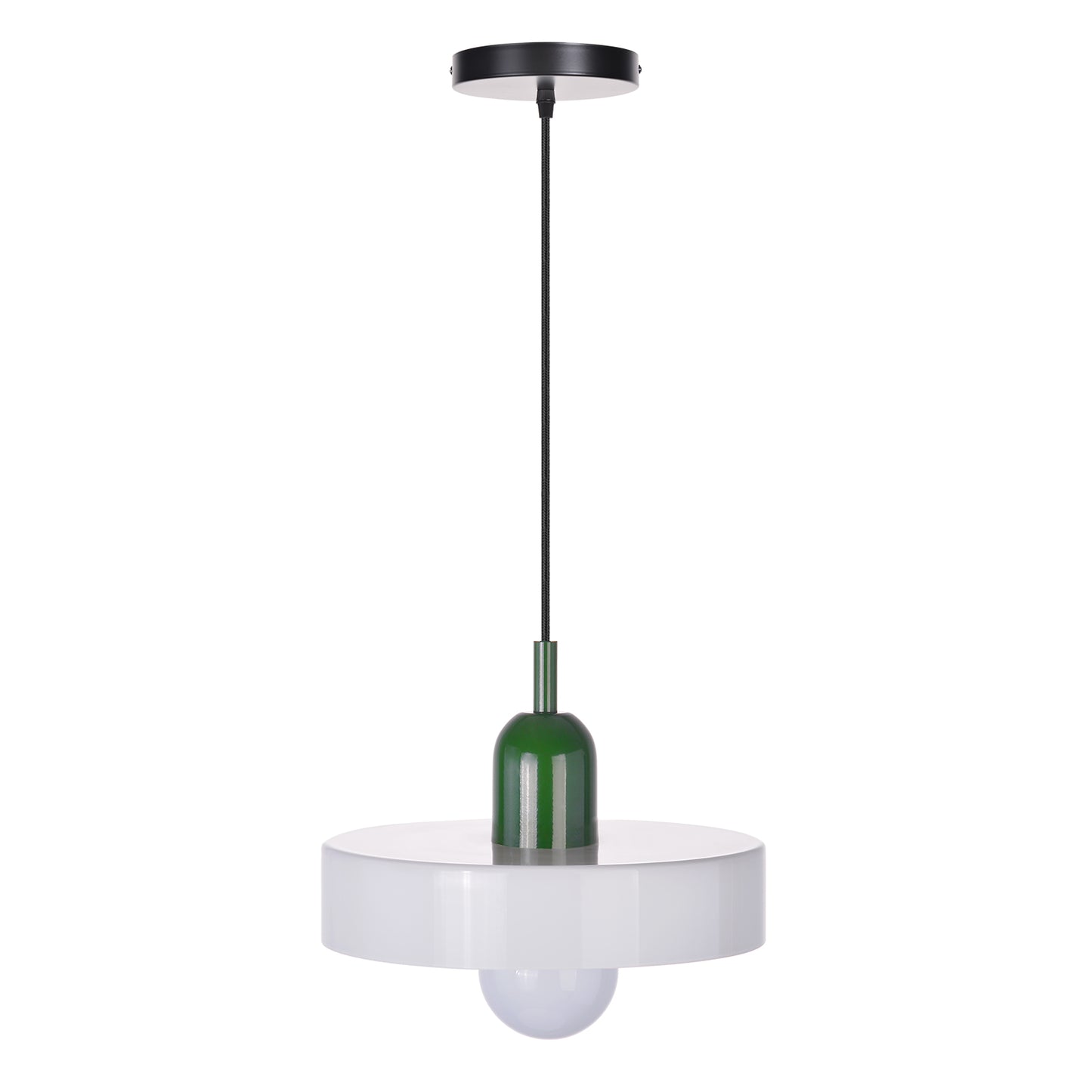 (M)1-Light Glass Pendant Light Fixture Modern Green/White Small Lamps for Living Room/Kitchen