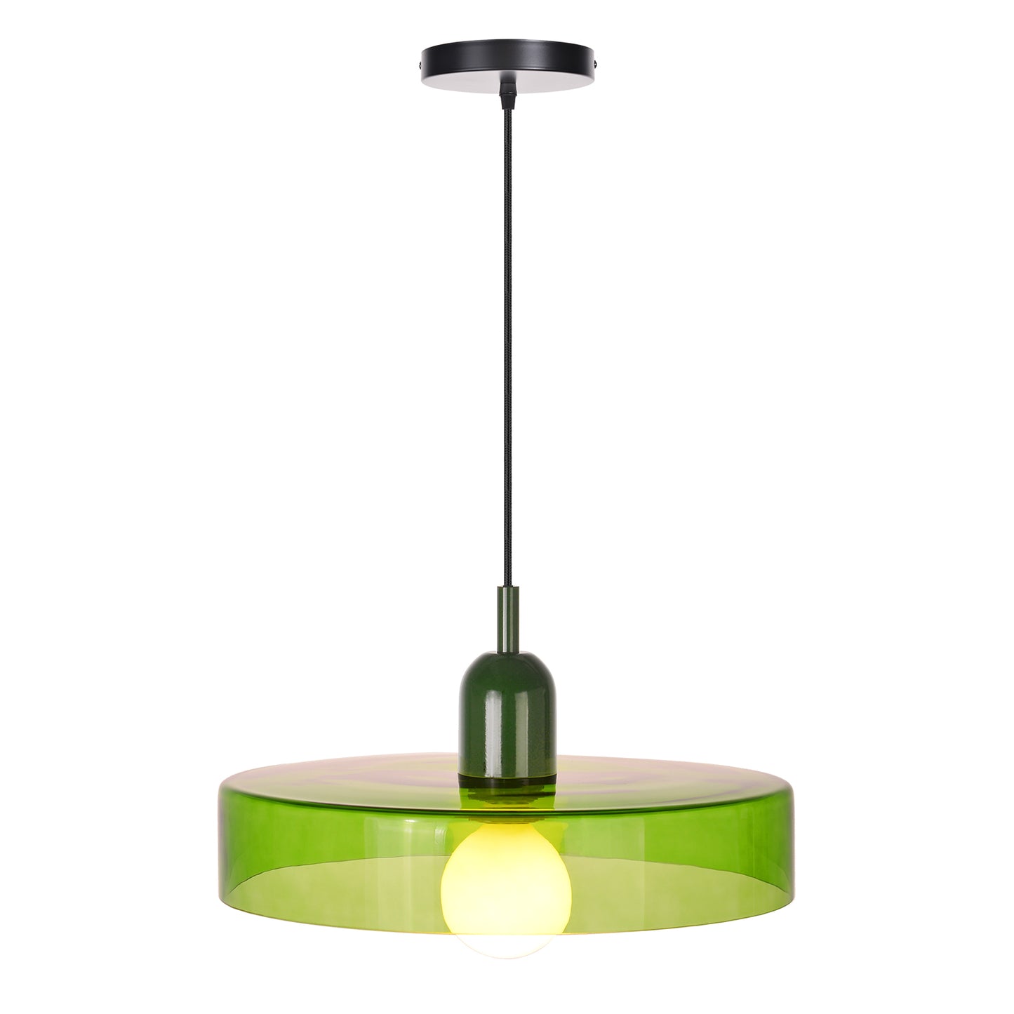 (M)1-Light Glass Pendant Light Fixture Modern Green/Light Green Small Lamps for Living Room/Kitchen