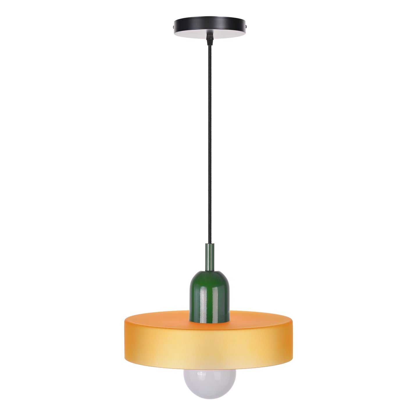 (M)1-Light Glass Pendant Light Fixture Modern Green/Orange Small Lamps for Living Room/Kitchen