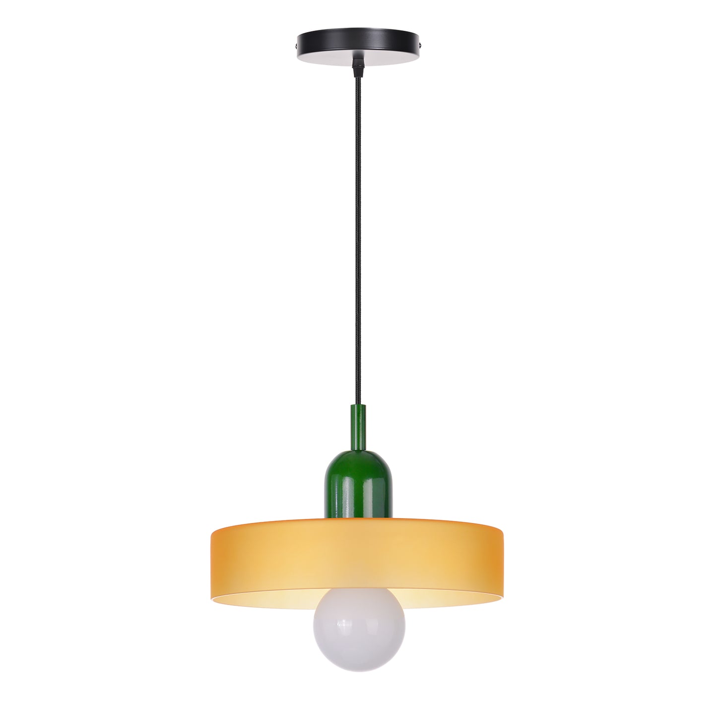 (M)1-Light Glass Pendant Light Fixture Modern Green/Orange Small Lamps for Living Room/Kitchen