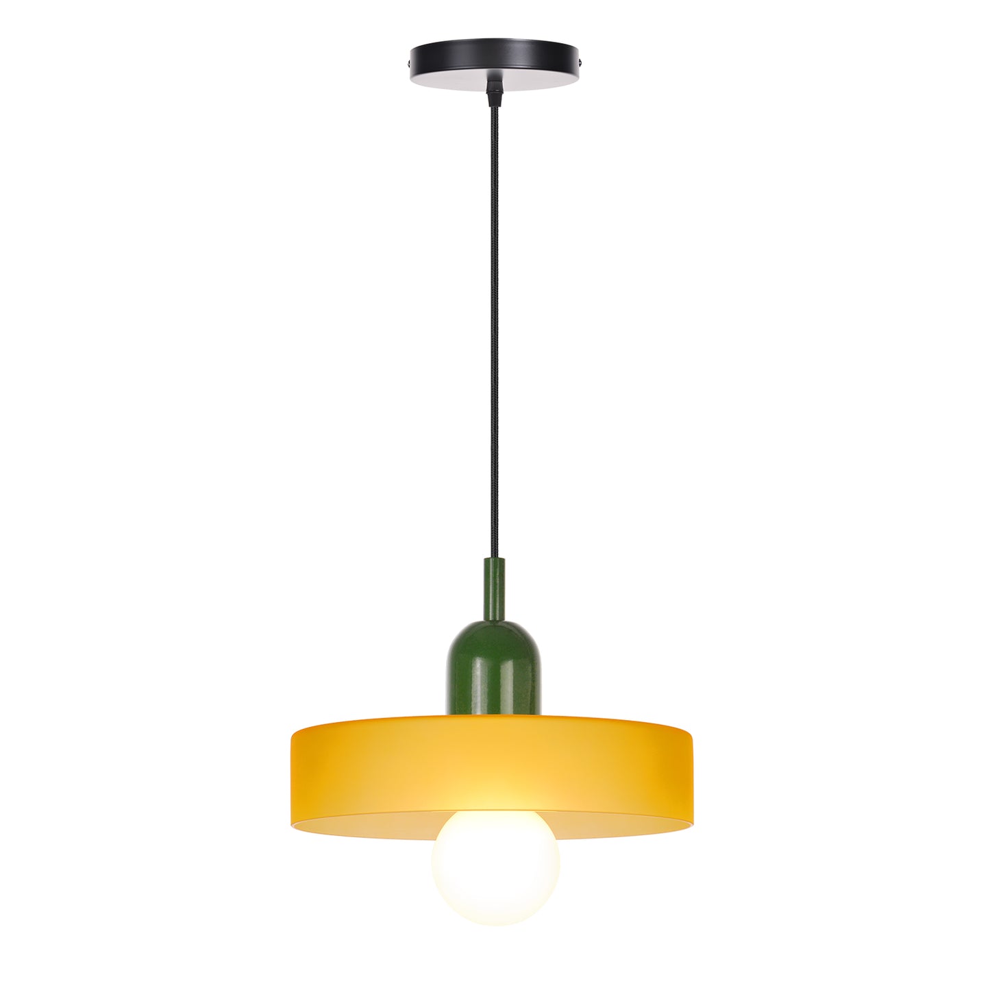 (M)1-Light Glass Pendant Light Fixture Modern Green/Orange Small Lamps for Living Room/Kitchen