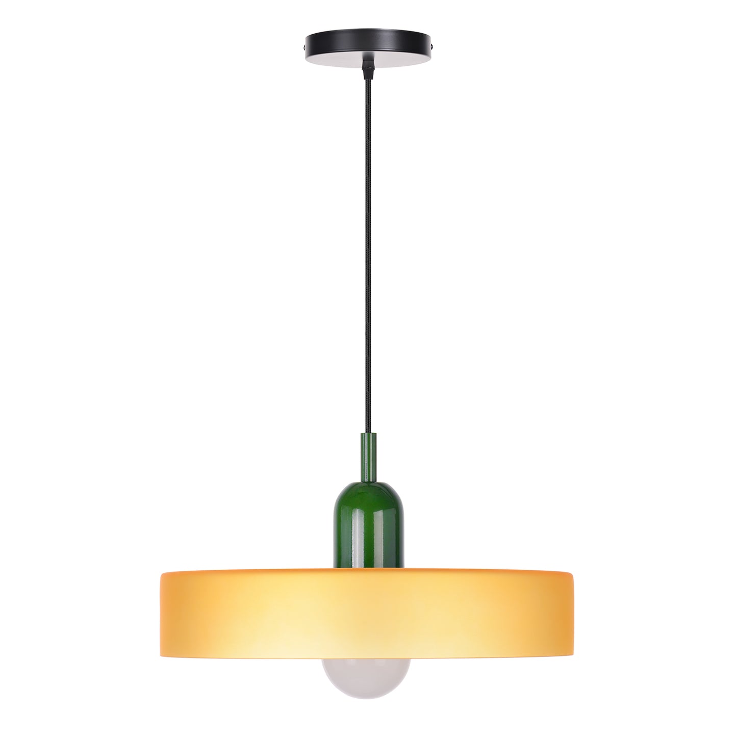 (M)1-Light Glass Pendant Light Fixture Modern Green/Orange Small Lamps for Living Room/Kitchen