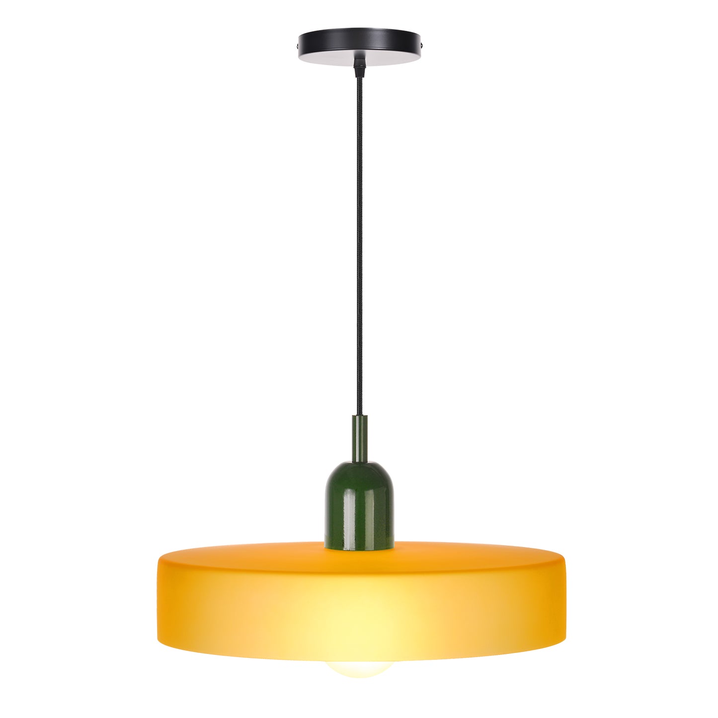 (M)1-Light Glass Pendant Light Fixture Modern Green/Orange Small Lamps for Living Room/Kitchen