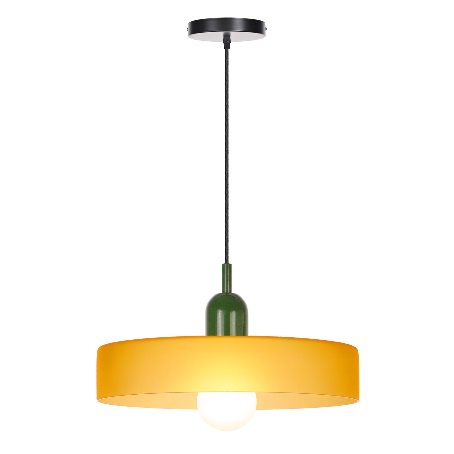 (M)1-Light Glass Pendant Light Fixture Modern Green/Orange Small Lamps for Living Room/Kitchen