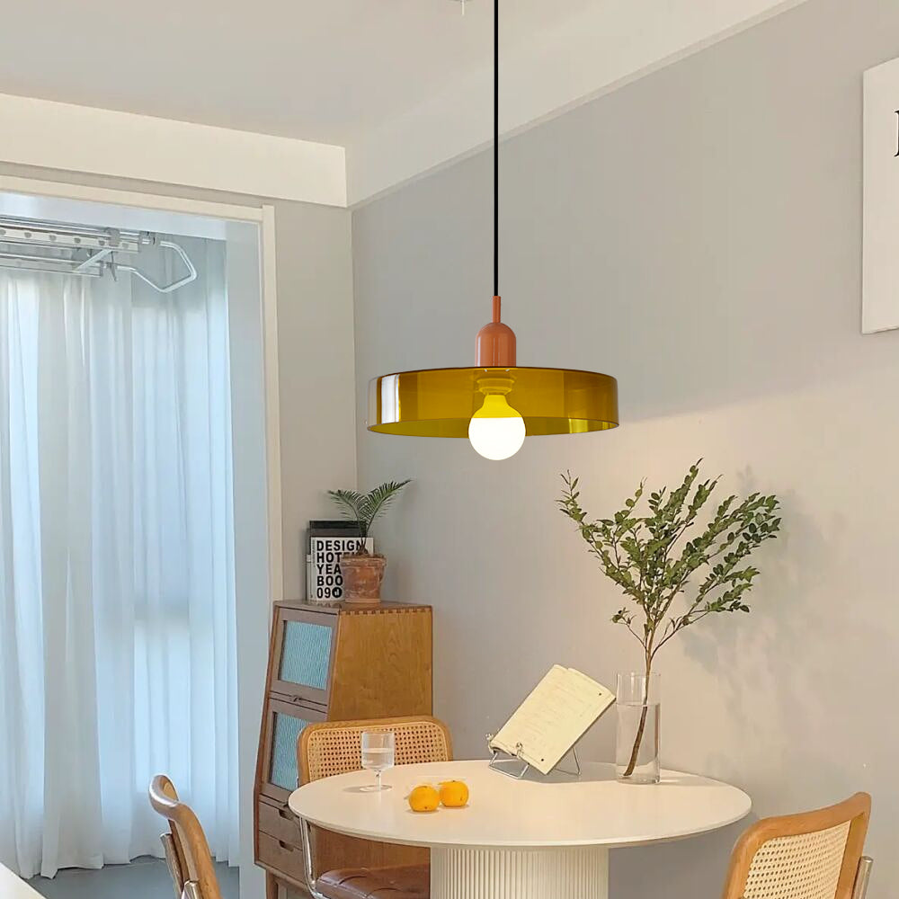 (M)1-Light Glass Pendant Light Fixture Modern Green Small Lamps for Living Room/Kitchen
