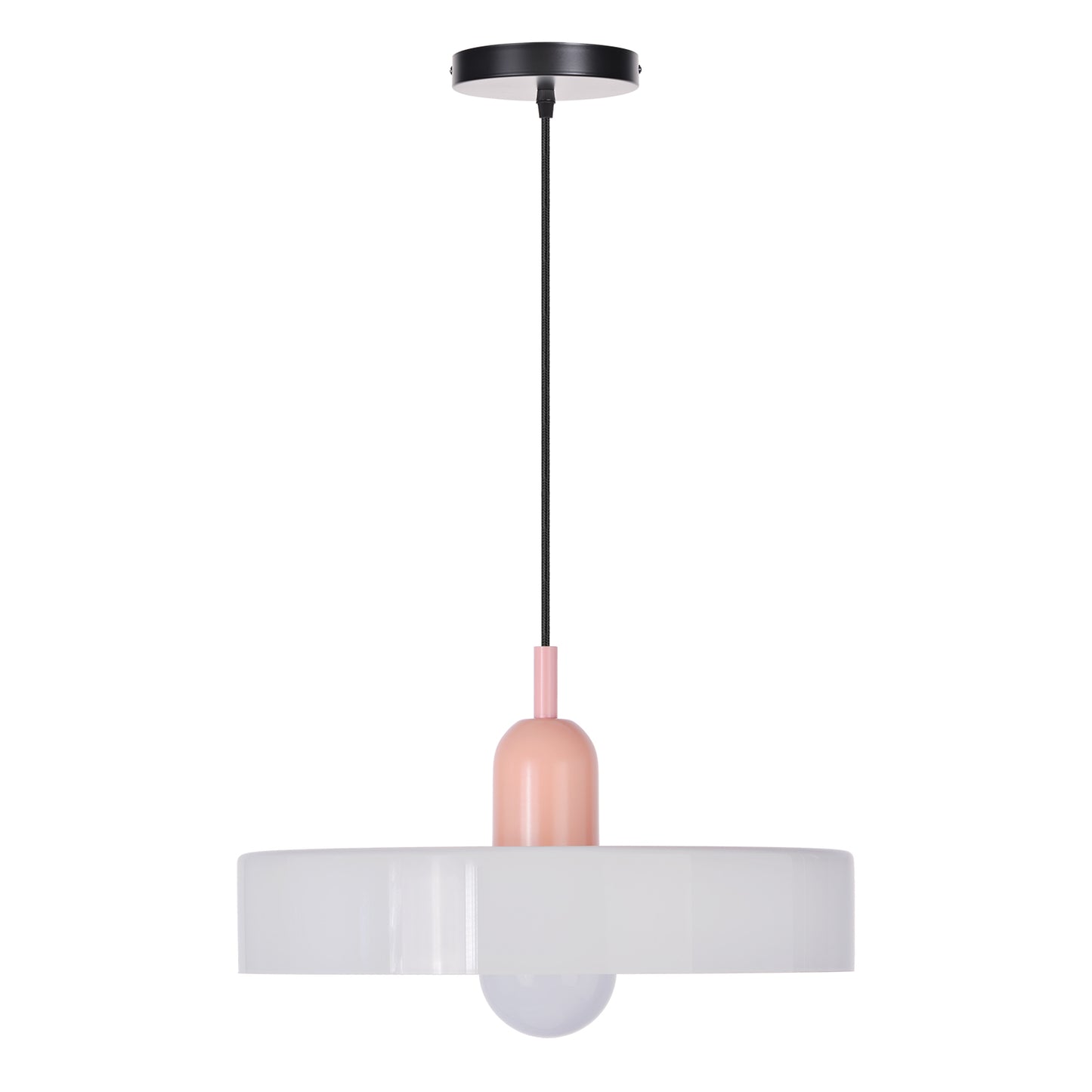 (M)1-Light Glass Pendant Light Fixture Modern Pink/White Small Lamps for Living Room/Kitchen