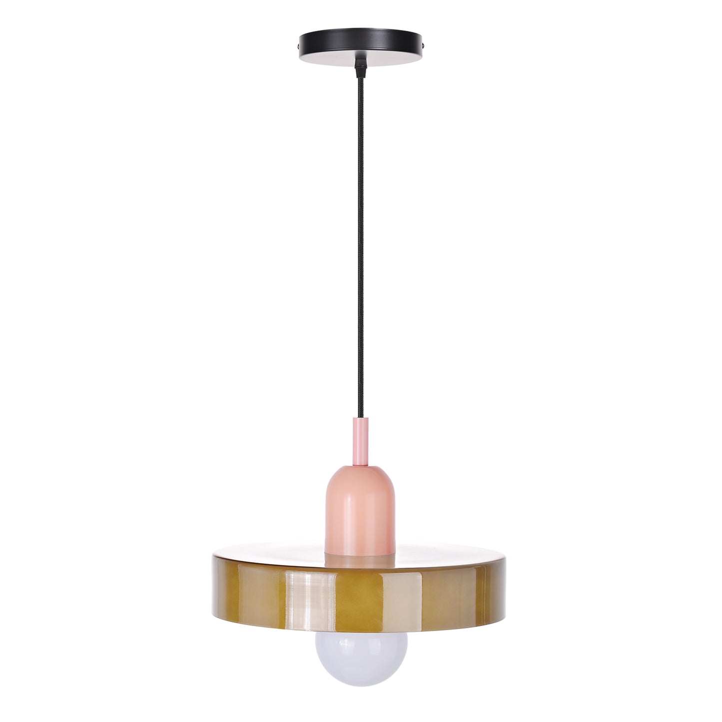 (M)1-Light Glass Pendant Light Fixture Modern Pink/Green Small Lamps for Living Room/Kitchen