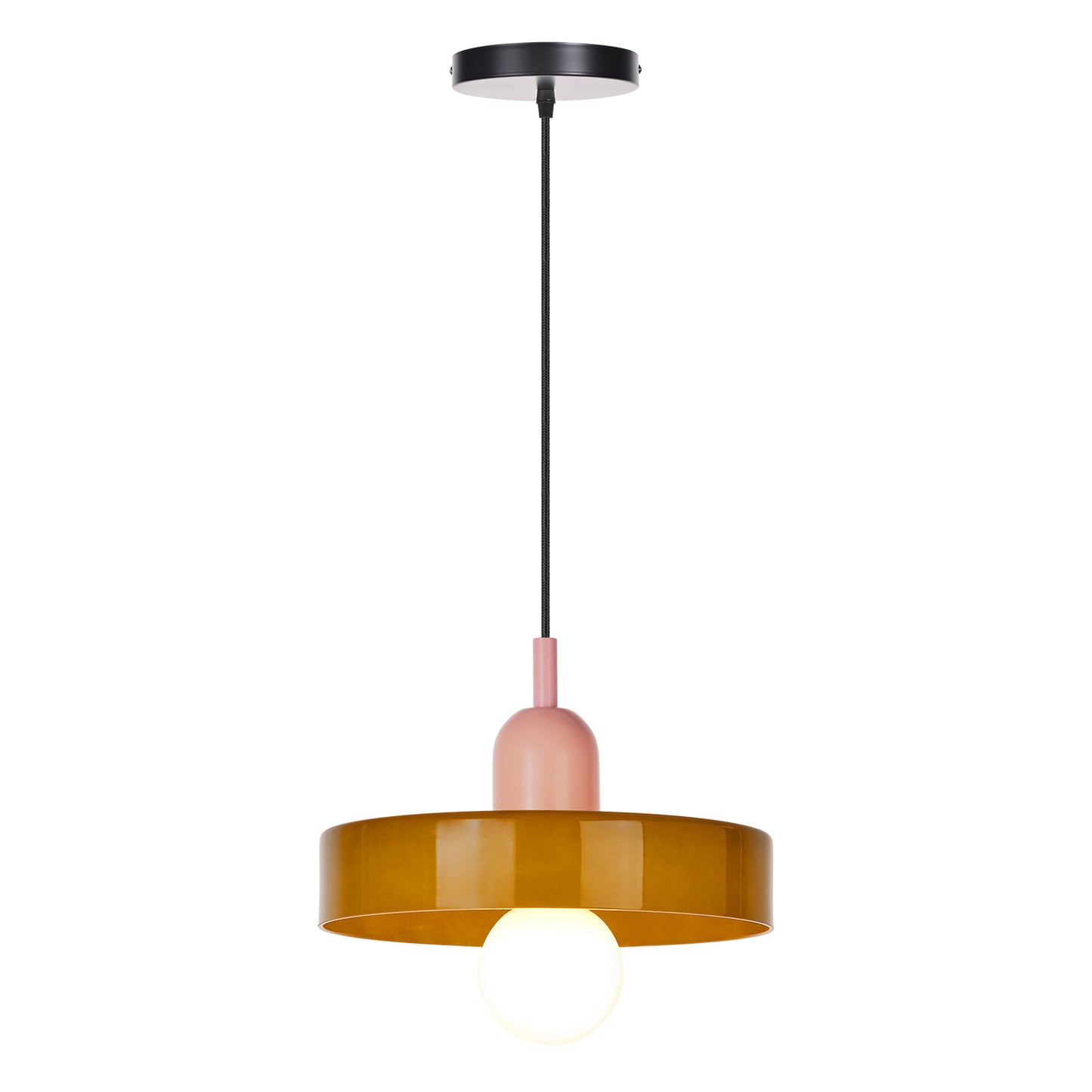 (M)1-Light Glass Pendant Light Fixture Modern Pink/Green Small Lamps for Living Room/Kitchen