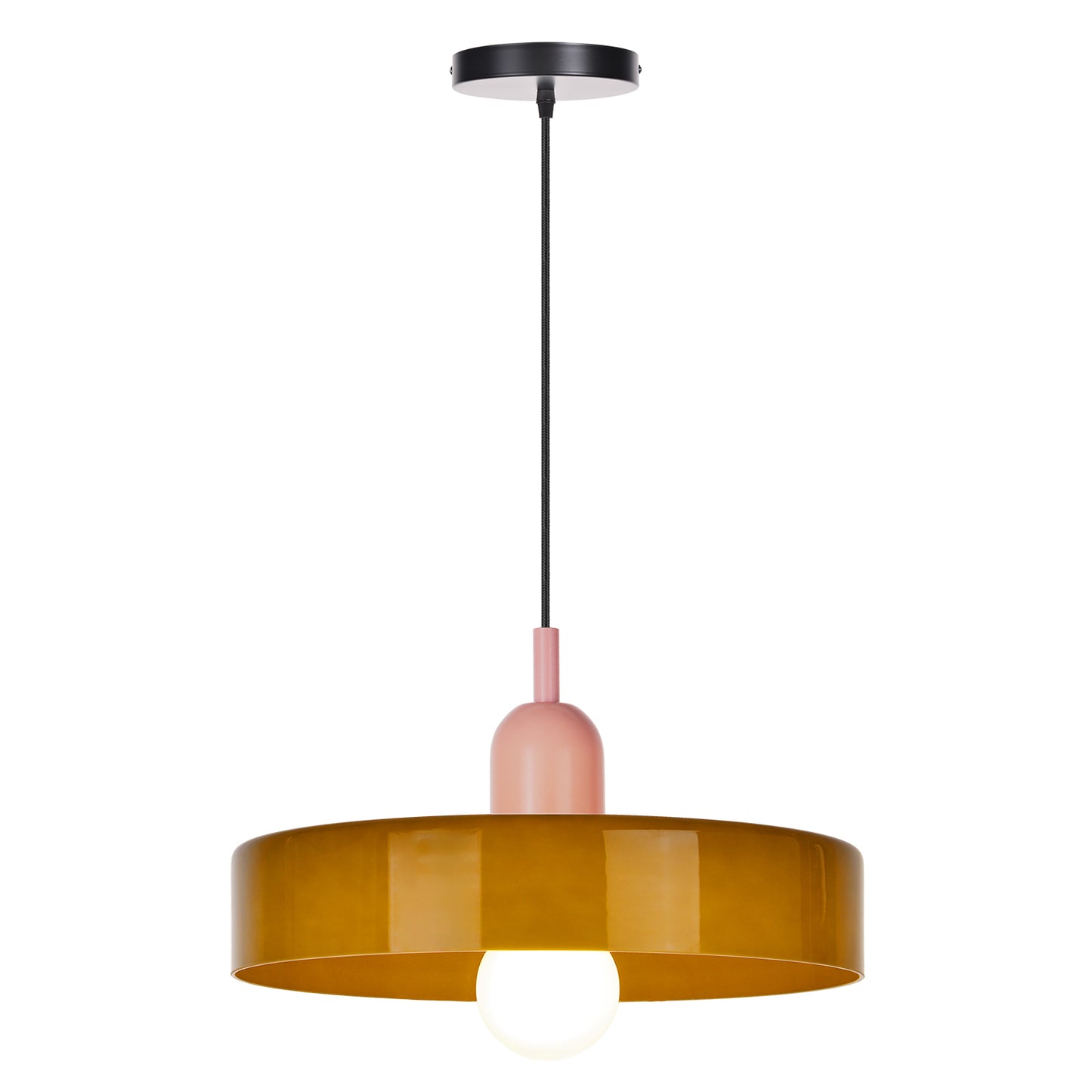 (M)1-Light Glass Pendant Light Fixture Modern Pink/Green Small Lamps for Living Room/Kitchen