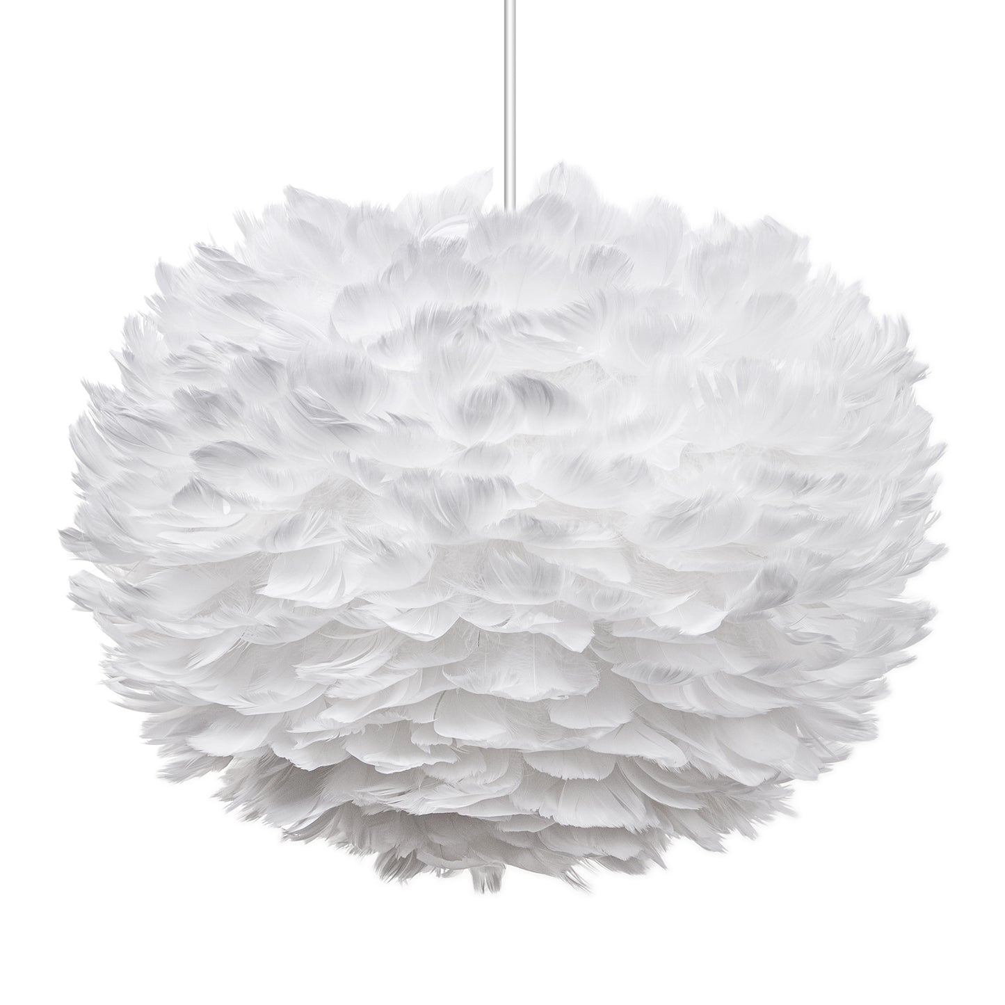 (M)Pendant Light Globe White Feather Chandelier E27 for Children's Bedroom Living Room