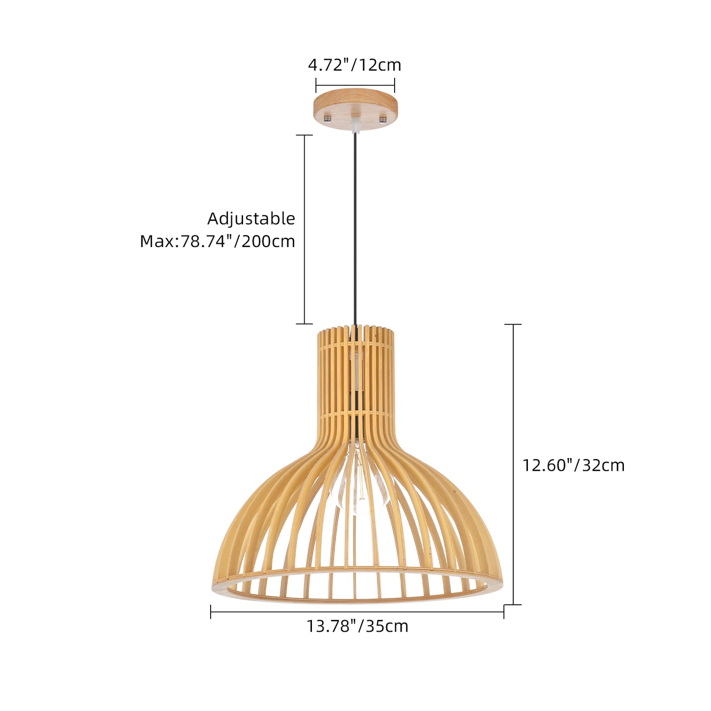 (Z)Simple wooden chandelier Nordic style dining room bedroom living room lamps and lanterns creative bamboo chandelier home decoration