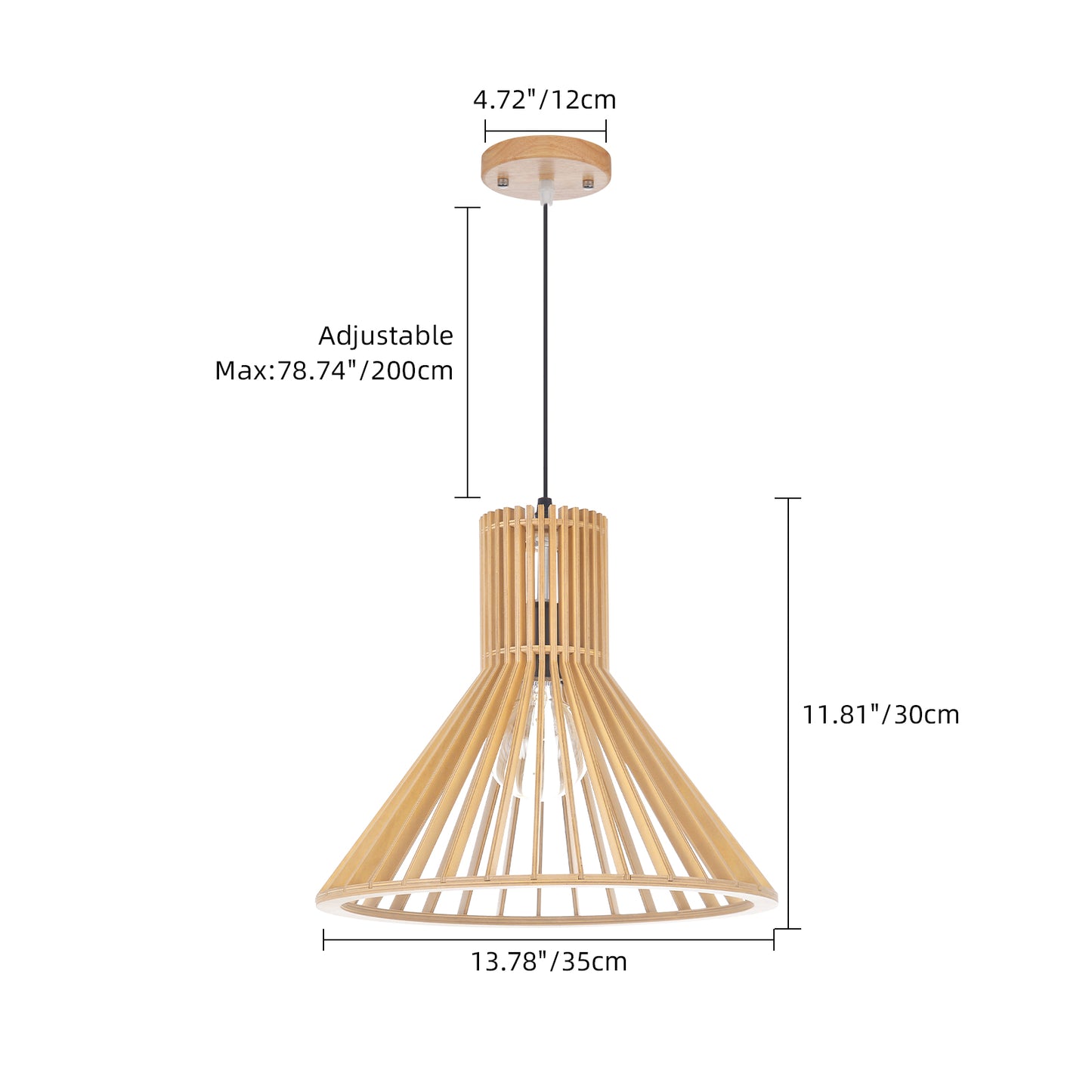 (Z)ARTURESTHOME Modern minimalist wooden chandelier for dining room, living room and bedroom in Scandinavian style home décor