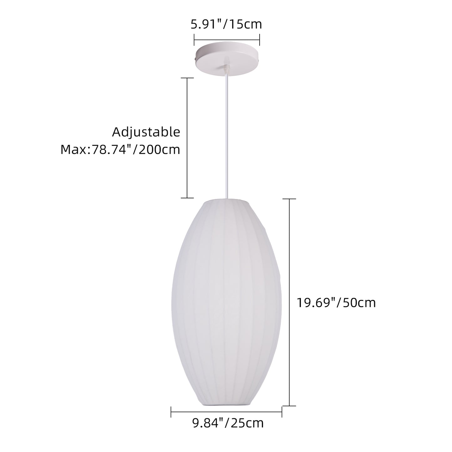 (Z)Modern Oval Pendant Light with Adjustable Hanging Length - Ideal for Dining,Living, and Bedrooms