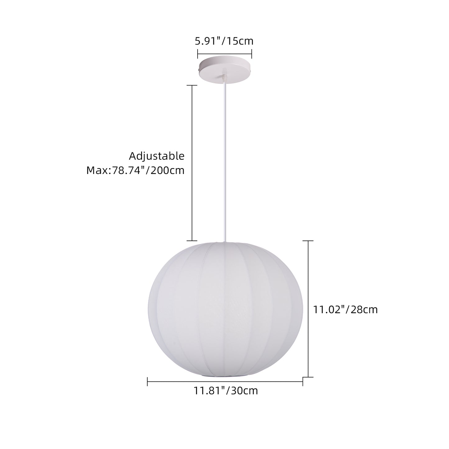 (Z)Modern Silk Pendant Light - Adjustable Height, Elegant Design for Kitchen, Entryway, and Bedroom