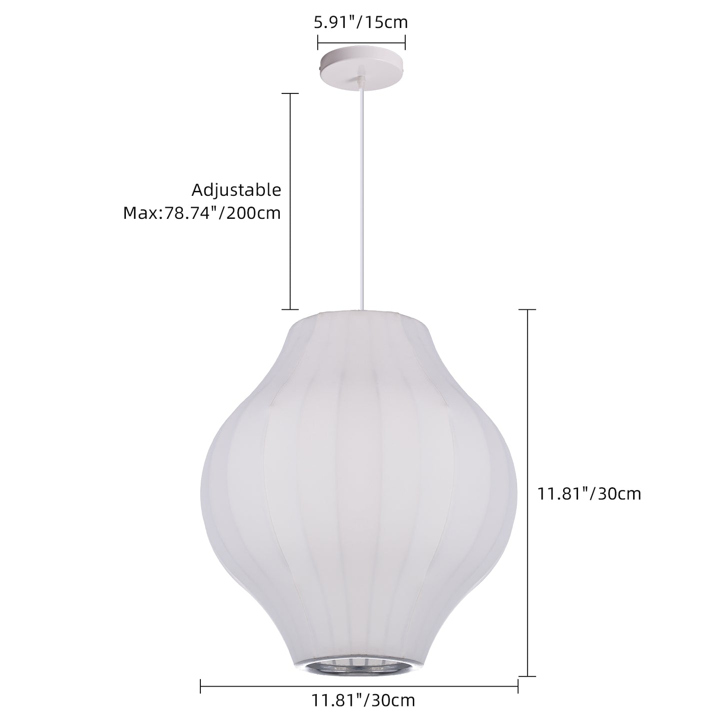 (Z)Arturesthome Modern Style White Bottle-Shaped Pendant Light, Diameter 30 cm, E27, Ideal for Kitchen Island, Bedroom, or Corridor