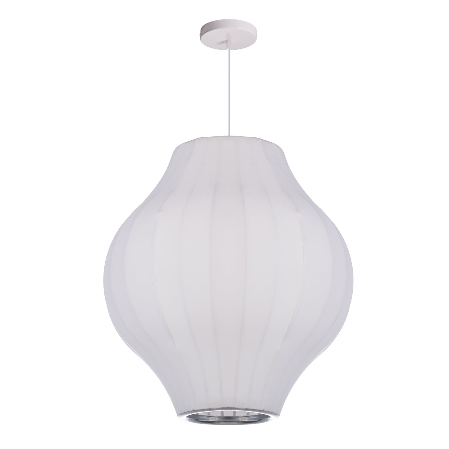 (Z)ARTURESTHOME Polyester Silk-like Pendant Light, Modern Design, White