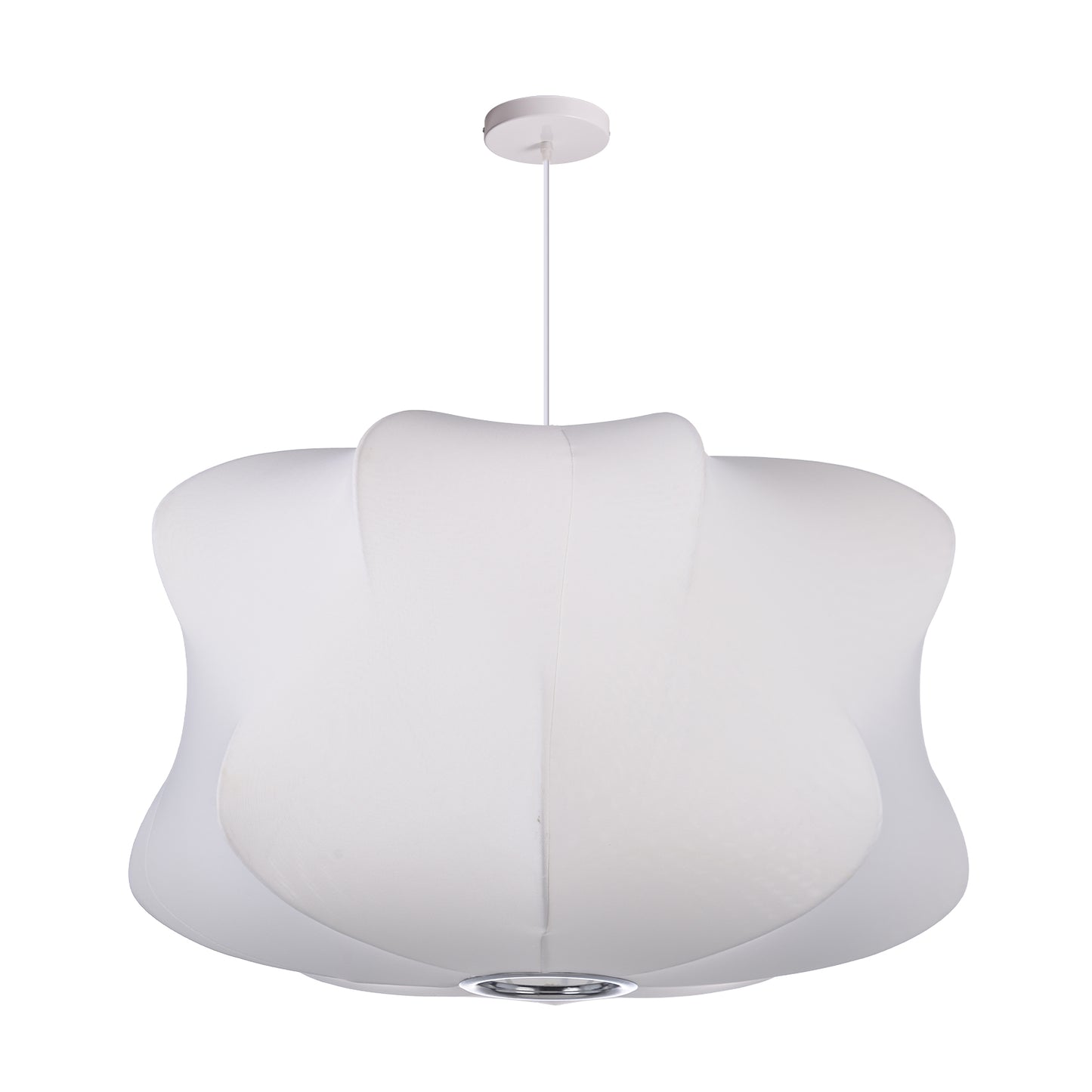 (Z)ARTURESTHOME Modern Chandelier in Silk-Finish Polyester, Adjustable White Cord