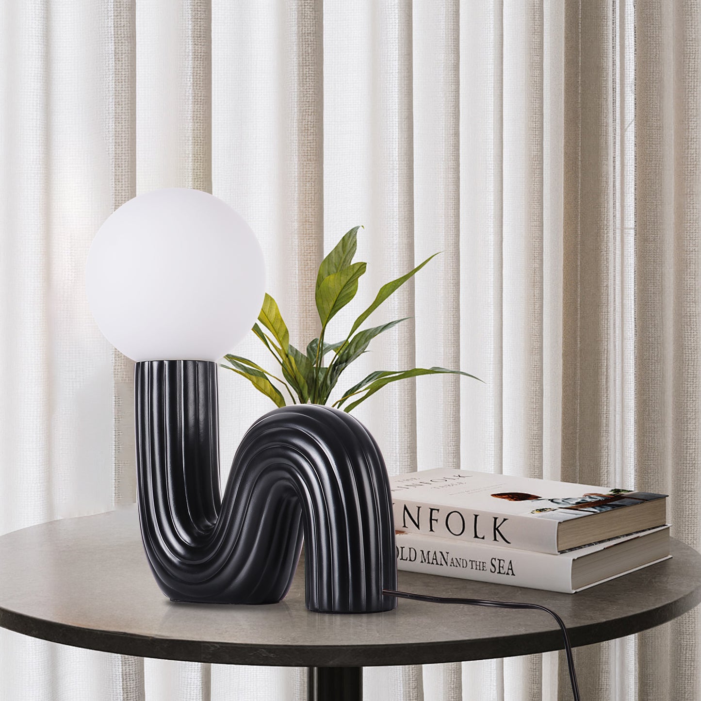 (M) Black Table Lamps G9 for Bedroom Bedside Desk Lamp