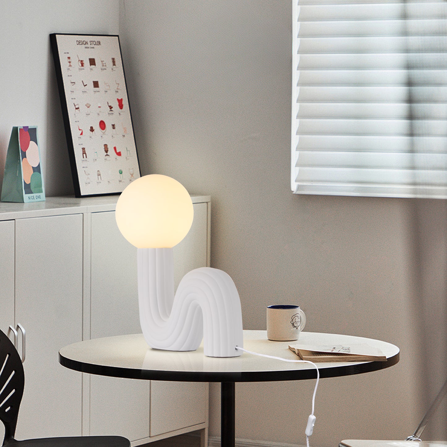 (M) White Table Lamps G9 for Bedroom Bedside Desk Lamp