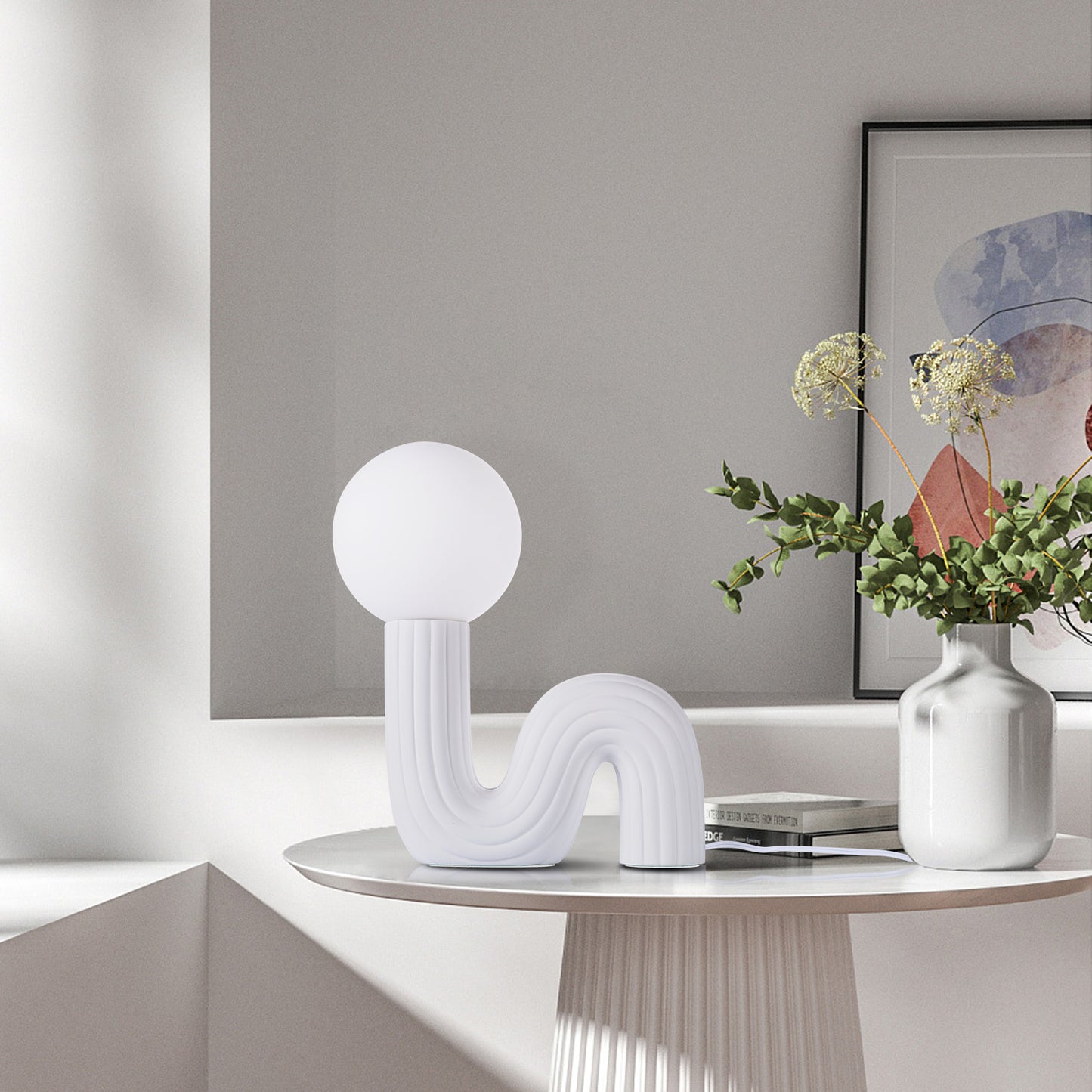 (M) White Table Lamps G9 for Bedroom Bedside Desk Lamp