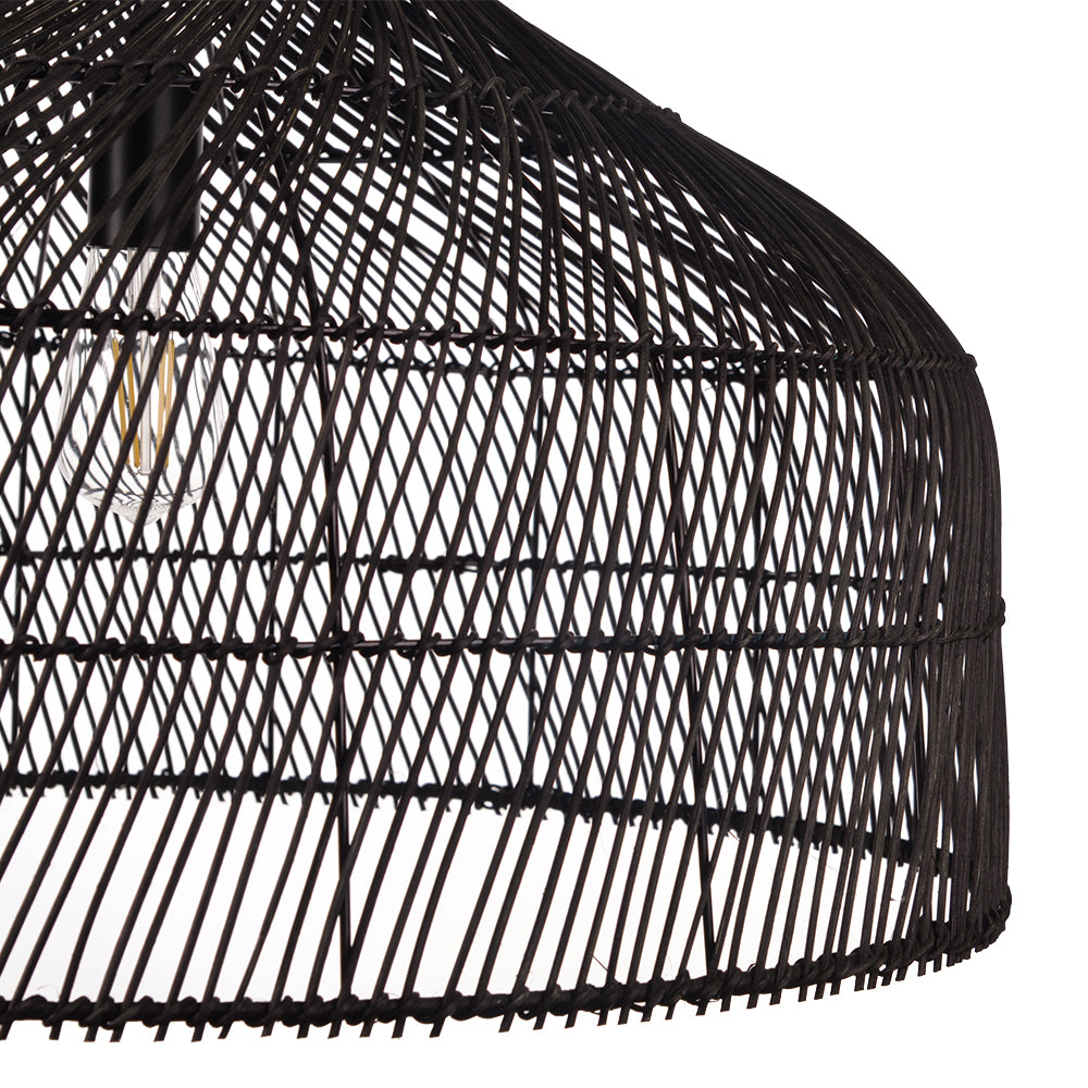 (Q)23 Inch Bohemian Style Pendant Light,Japanese Bamboo and Rattan Hand Woven Pendant Light,Suitable for Kitchen Island,Bedroom,Living Room