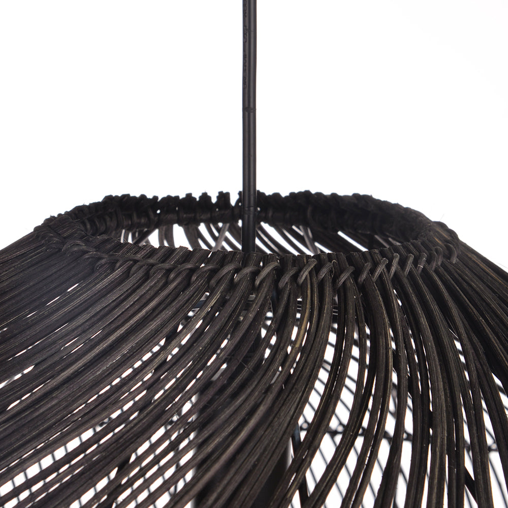 (Q)23 Inch Bohemian Style Pendant Light,Japanese Bamboo and Rattan Hand Woven Pendant Light,Suitable for Kitchen Island,Bedroom,Living Room