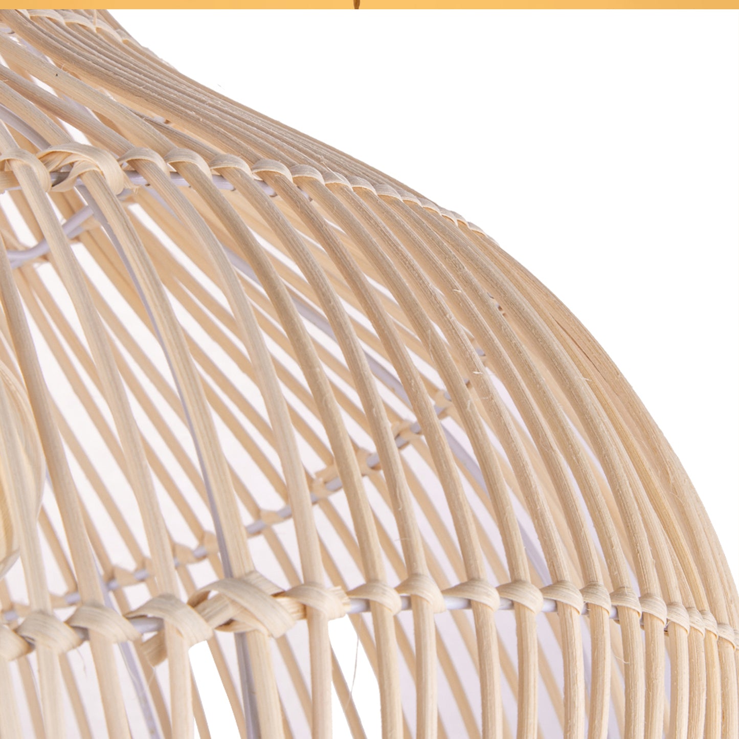 (M) White Rattan Pendant Lighting Handmade Lighting Fixture for Living Room