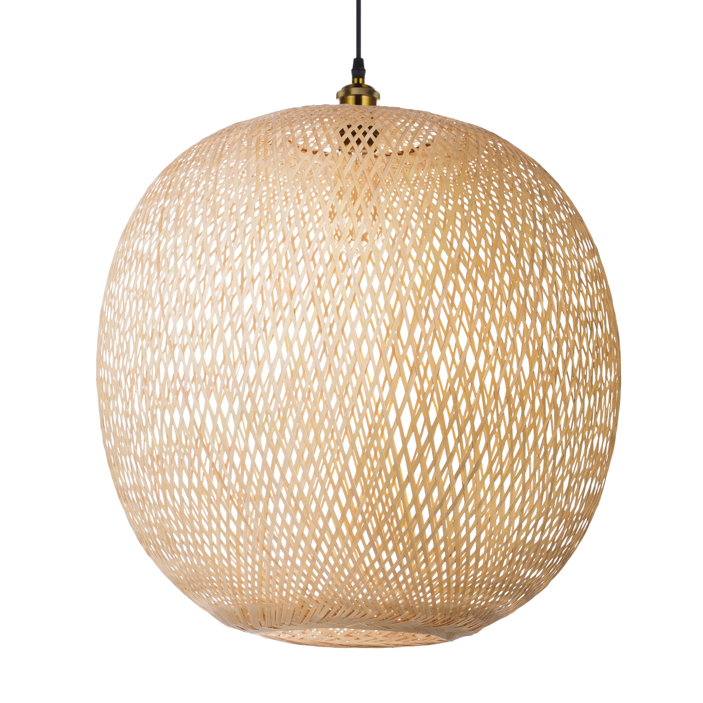 (Z)ARTURESTHOME Natural Bamboo Hand-Woven Chandelier Ceiling Light Fixture Simple Modern Chinese Lamps and Lanterns Decoration