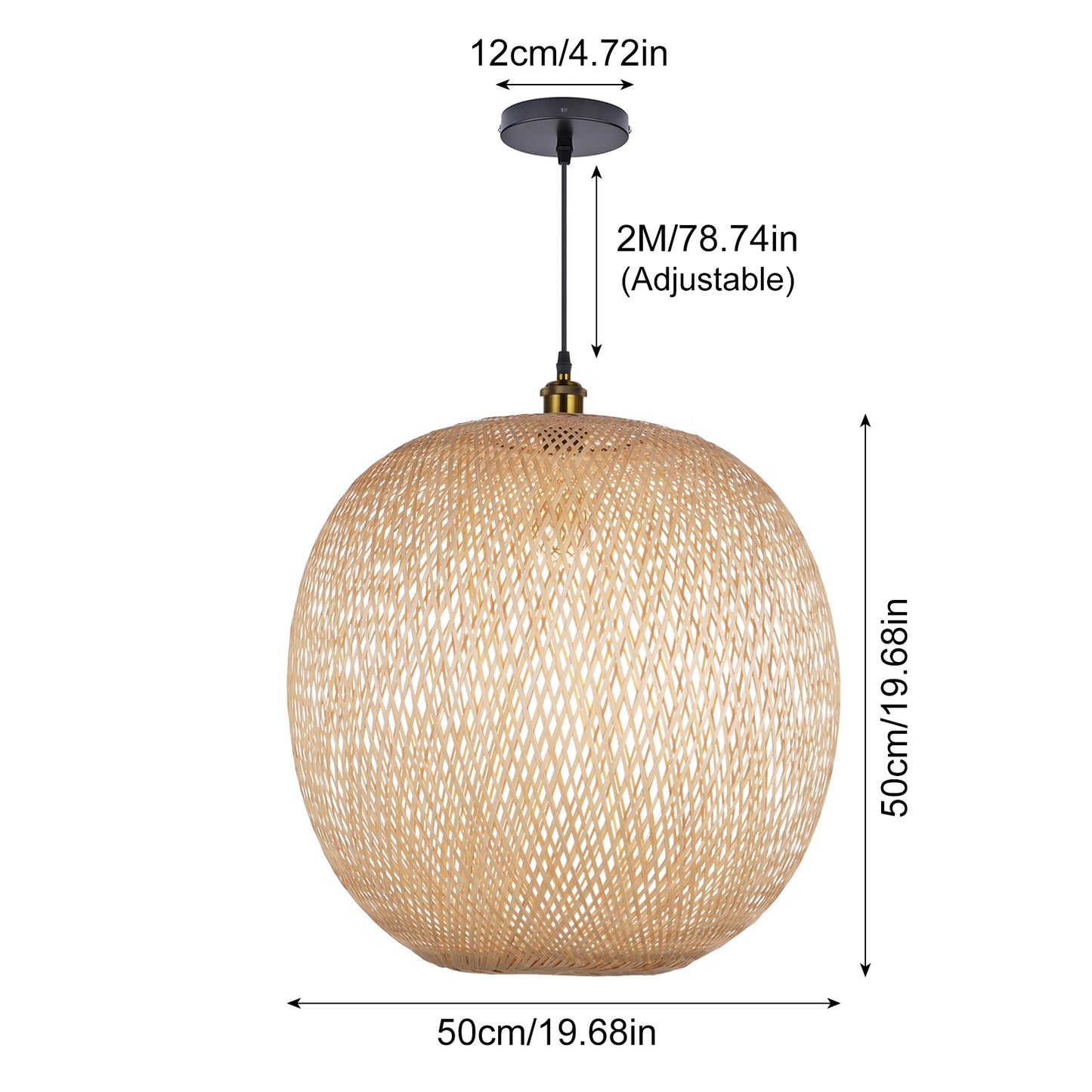 (Z)ARTURESTHOME Natural Bamboo Hand-Woven Chandelier Ceiling Light Fixture Simple Modern Chinese Lamps and Lanterns Decoration