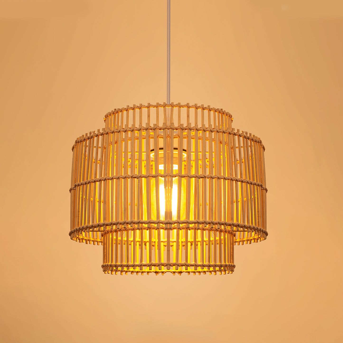 Rattan Pendant Lights for Dining Room, Kitchen, Living Room and Bedroom Beach Rustic Natural Pendant Lights