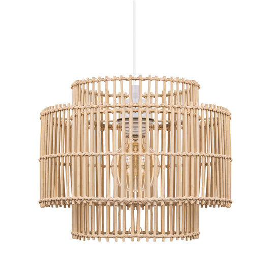 Rattan Pendant Lights for Dining Room, Kitchen, Living Room and Bedroom Beach Rustic Natural Pendant Lights