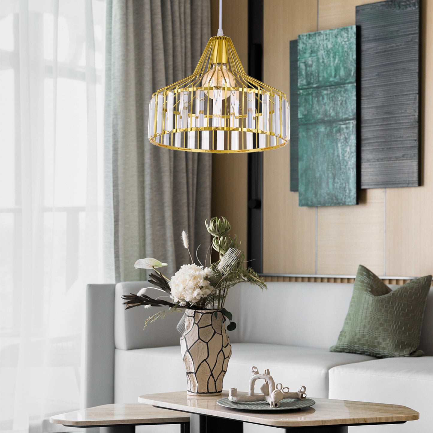 (Q)Modern Nordic Style Crystal Chandelier,Creative and Personalized Lampshade,Suitable for Dining Rooms,Living Rooms,Kitchens,and Bathrooms