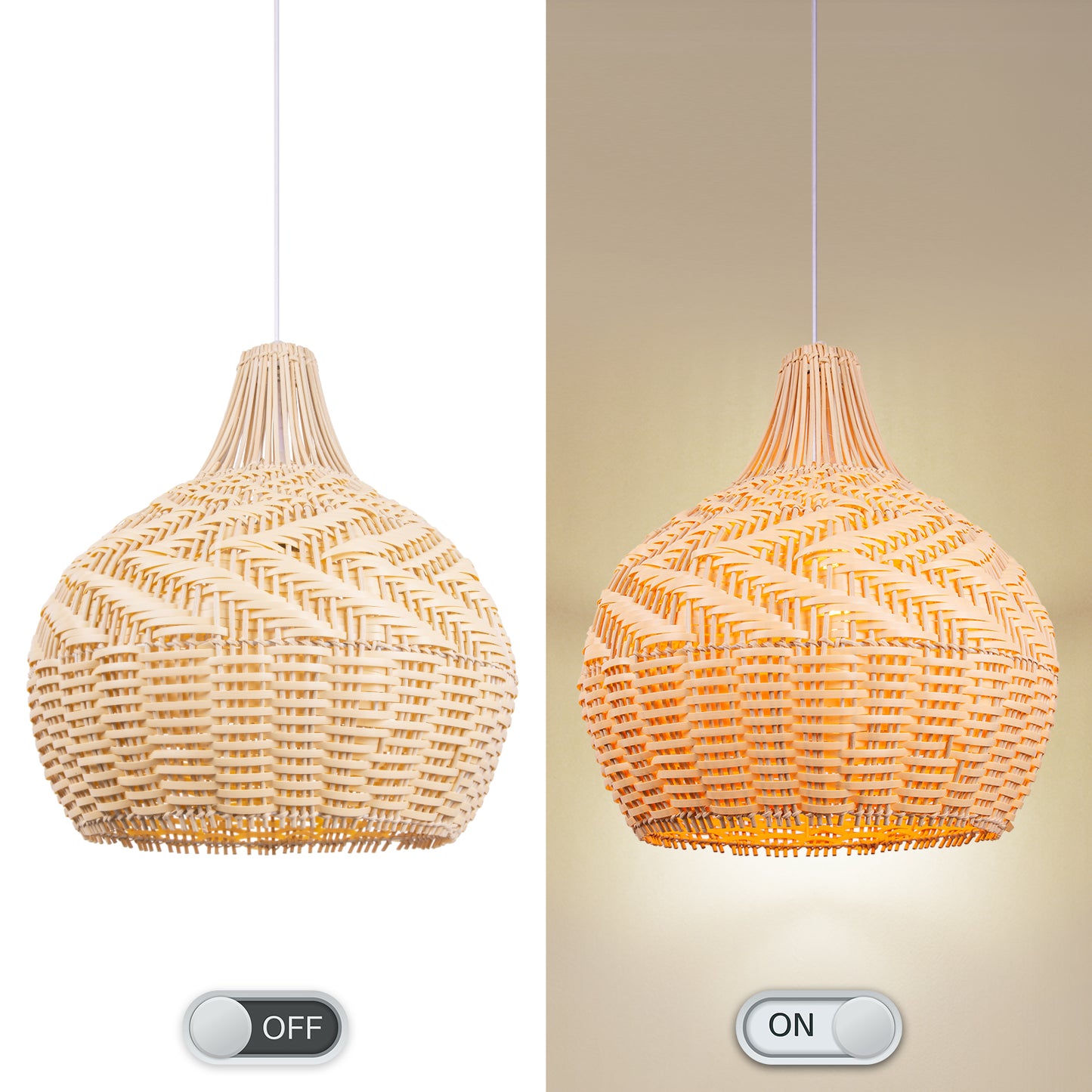 （Q)Bohemian rattan bamboo chandelier, retro style garden chandelier, natural hand-woven, suitable for kitchen, dining room, living room, bedroom, farmhouse chandelier.