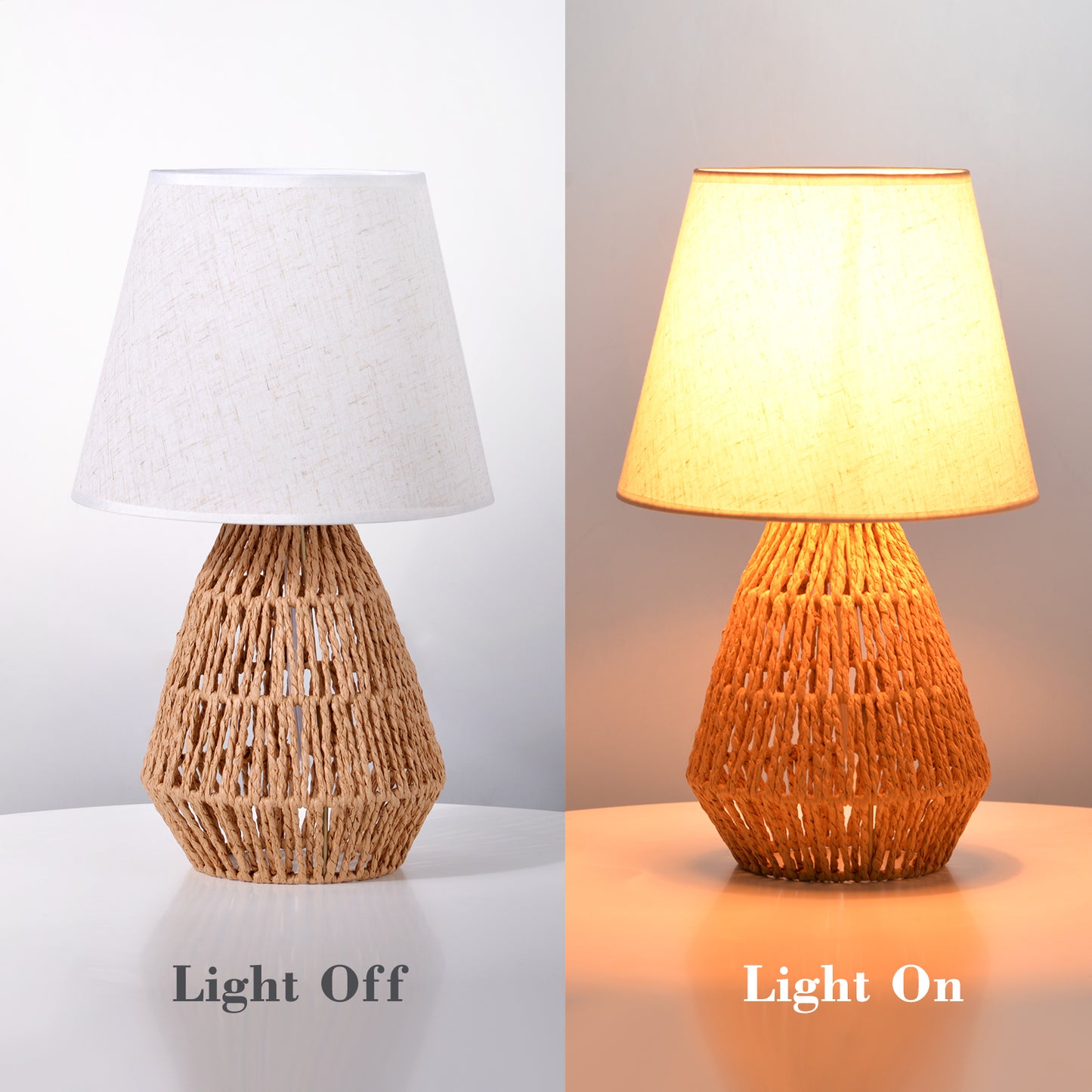 (Z)ARTURESTHOME Bamboo Bedside Lamp Table Lamp Rattan Table Lamp Bamboo table lamp Suitable for bedroom and living room