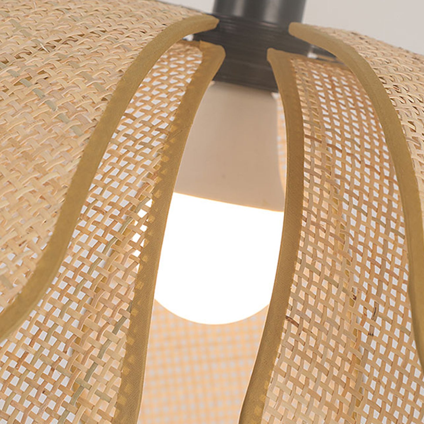 (Q)23.6 Inch Hand Woven Rattan Pendant Light, Bohemian Style Rattan Pendant Light, Suitable for Kitchen Island, Living Room, Bedroom