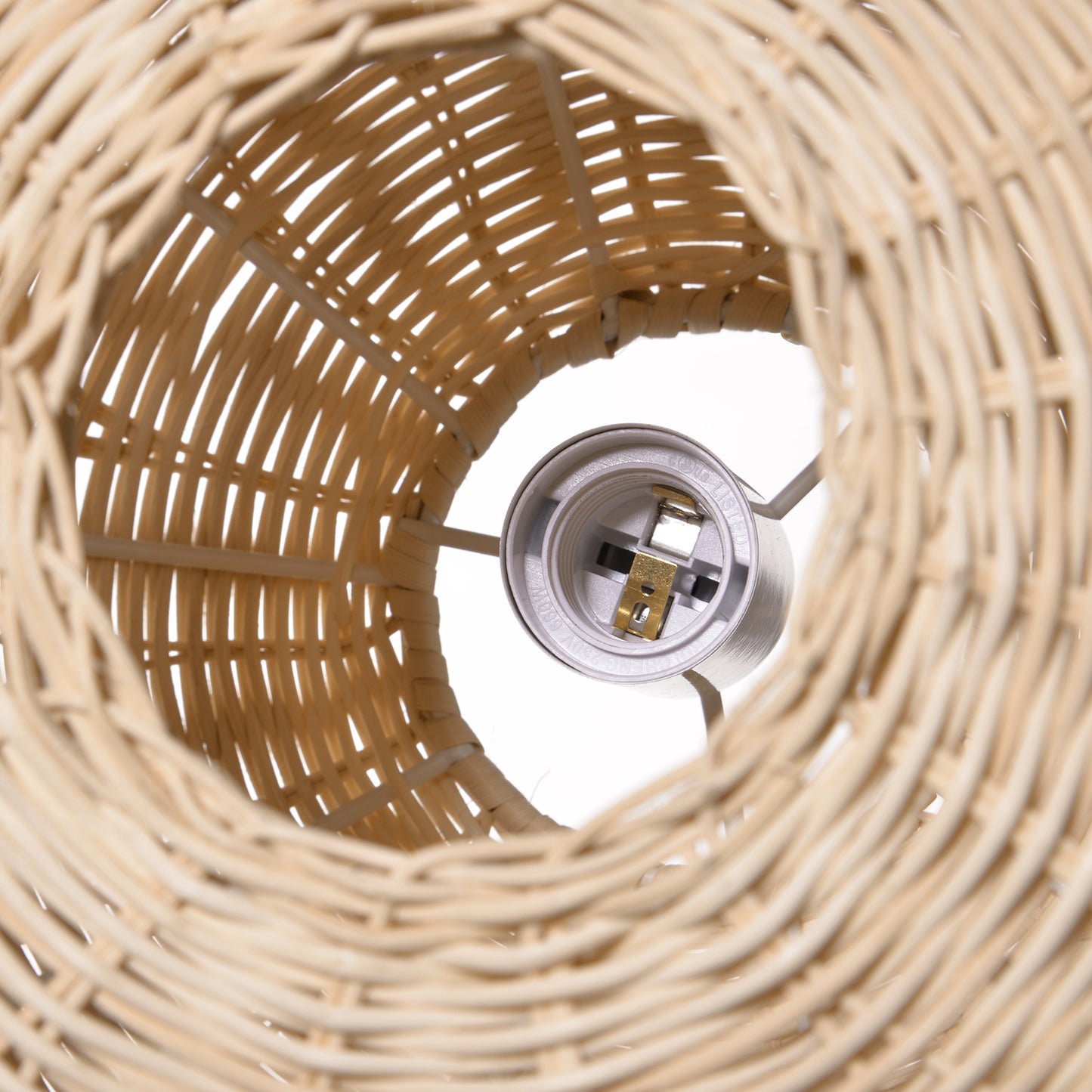 （Q)19.68 Inch Rattan Pendant Light, Bohemian Nest Shaped Lampshade Rattan Pendant Light, Suitable for Bedrooms, Living Rooms, Kitchens, Islands